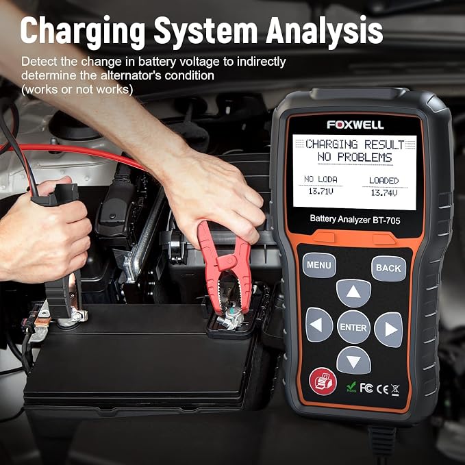FOXWELL BT705 Car Battery Tester 12V 24V, Automotive 100-2000CCA Battery Load - Image 3