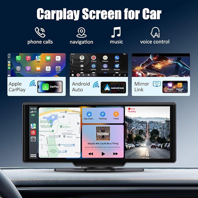 Wireless Carplay Screen for Car, 10.26" HD Touchscreen - Image 3