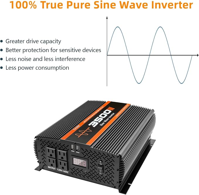 3500W Pure sine Wave Inverter 3500 watt Inverter 12 Volt Inverter RV Inverter - Image 4
