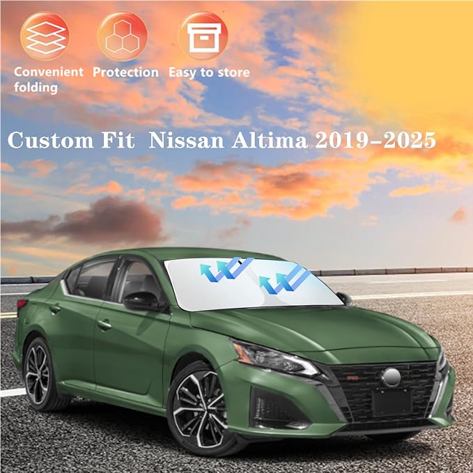 Windshield Sun Shade for Altima 2019-2025 Custom Fit Foldable Front Window - Image 3