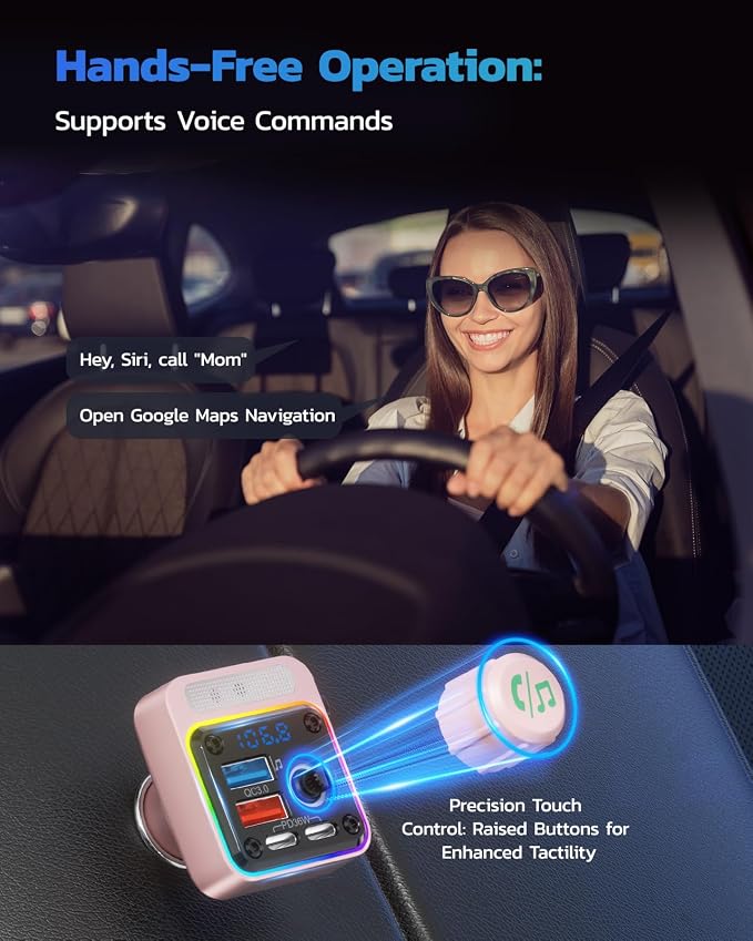 Nulaxy 54W Bluetooth 5.3 Car Adapter - Image 5