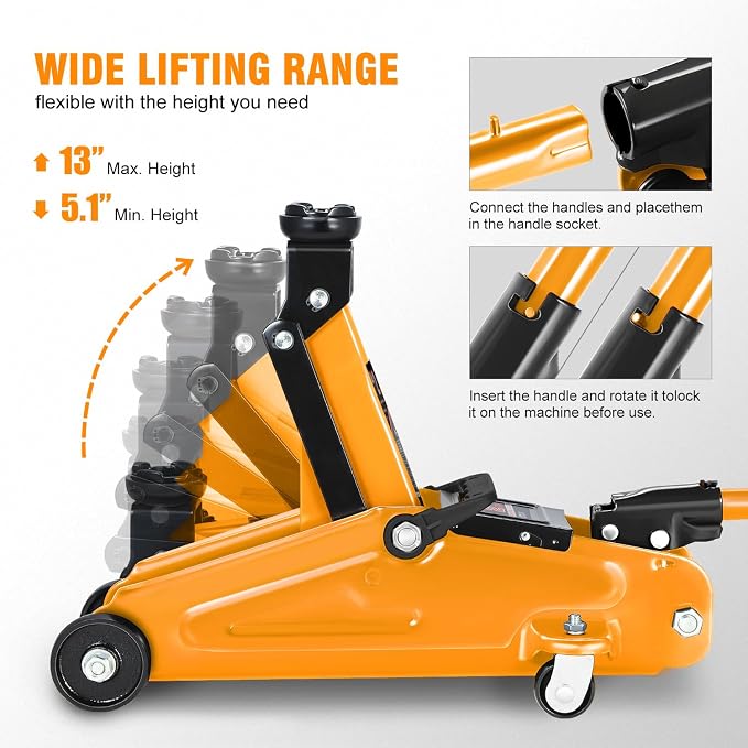 DNA MOTORING Low Profile Hydraulic Trolley Service/Floor Jack, 2 Ton Capacity - Image 3