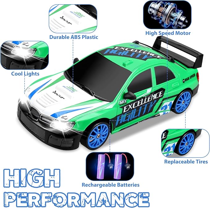 RC Drift Car 2.4GHz 1:24 Scale 4WD Remote Control Car 15KM/H High Speed - Image 3