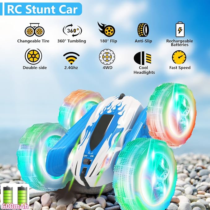FREE TO FLY Remote Control Car For Boys: Kids RC Stunt Cars Toy - Image 2