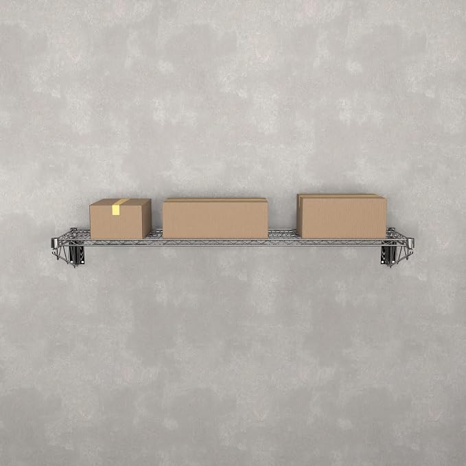 14" x 48" Chrome Wire Wall Mount Shelf - Image 2