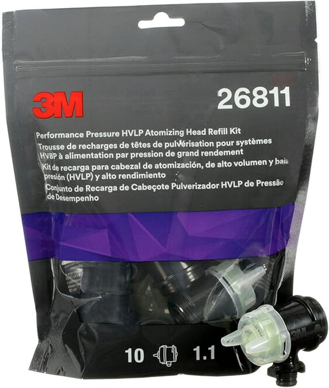 3M Performance Pressure HVLP Atomizing Head Refill Kit, Size 1.1, by 3MAutomotive