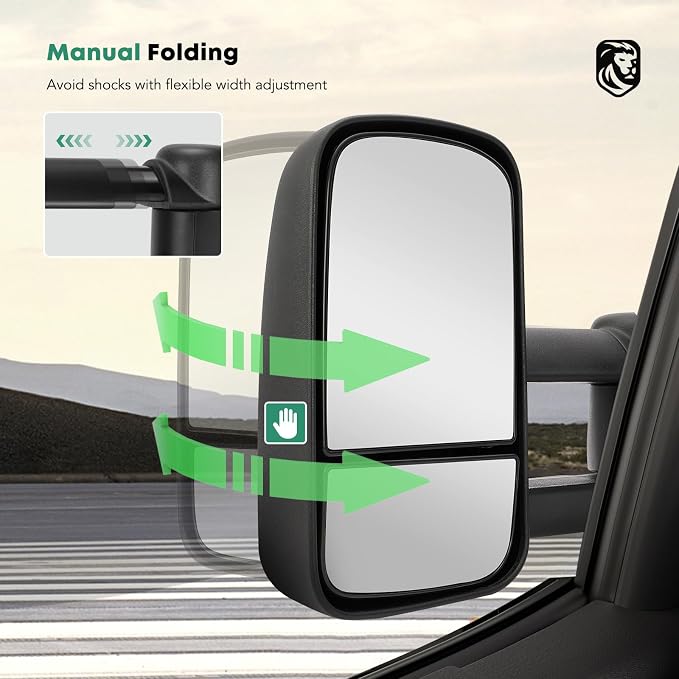 YHTAUTO Power Adjusted Heated Towing Mirrors Fit Toyota Tundra 07-21, Sequoia - Image 6