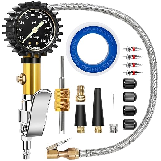 Vondior Tire Inflator with Pressure Gauge by Vondior