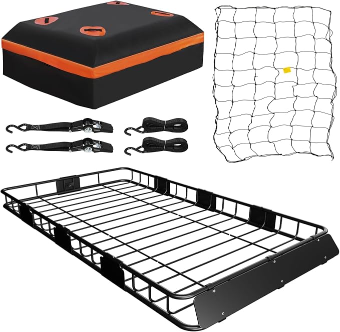 WEIZE Roof Rack Carrier Basket Universal Rooftop 64" x 39" x 5" Large Size Roof by WEIZE