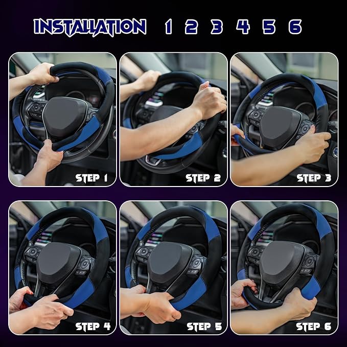 Soft Leather Steering Wheel Cover - Image 7