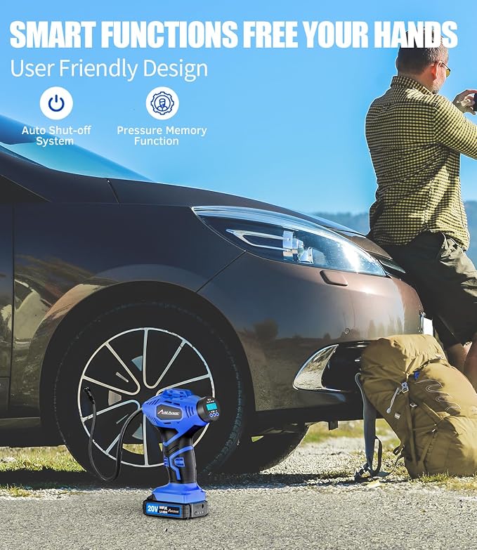 AVID POWER Cordless Tire Inflator Portable Air Compressor, 20V Rechargeable - Image 3