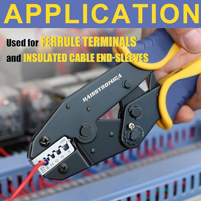 haisstronica ferrule Crimping Tool, 24-8 AWG Sleeves Ferrule Ratchet Wire - Image 5