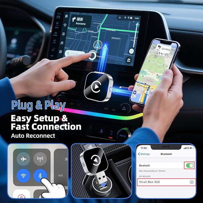 Wireless CarPlay Adapter for iPhone, Convert Wired to Wireless CarPlay Adapter - Image 7