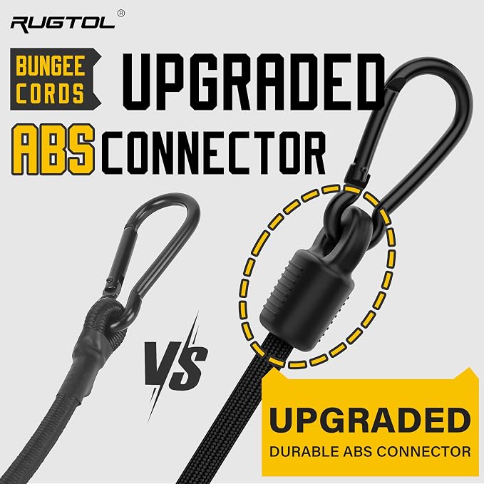 Adjustable Bungee Cords with Hooks, 6 Pack Heavy Duty Outdoor Carabiner Bungee - Image 5