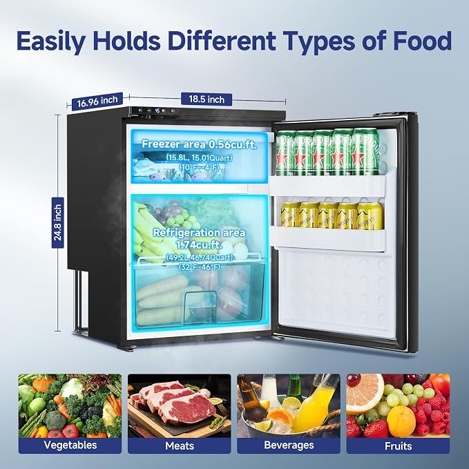 BODEGACOOLER 12 Volt Refrigerator, RV Refrigerator APP Control, 65L RV Fridge - Image 4