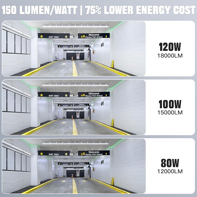 JTT 8FT LED Vapor Tight Light 120/100/80W, 5000K/4000K/3000K Vapor Proof - Image 6