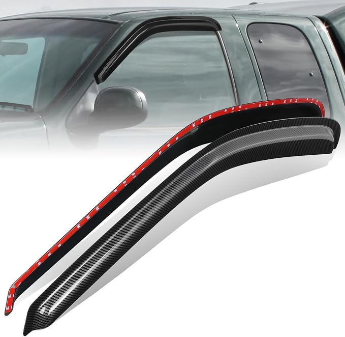 Auto Dynasty Set of 2 Carbon Fiber Pattern Window Visors Compatible by AutoDynasty