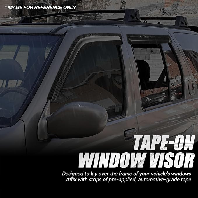 Auto Dynasty 4Pcs Carbon Fiber Pattern Window Visors Compatible - Image 3