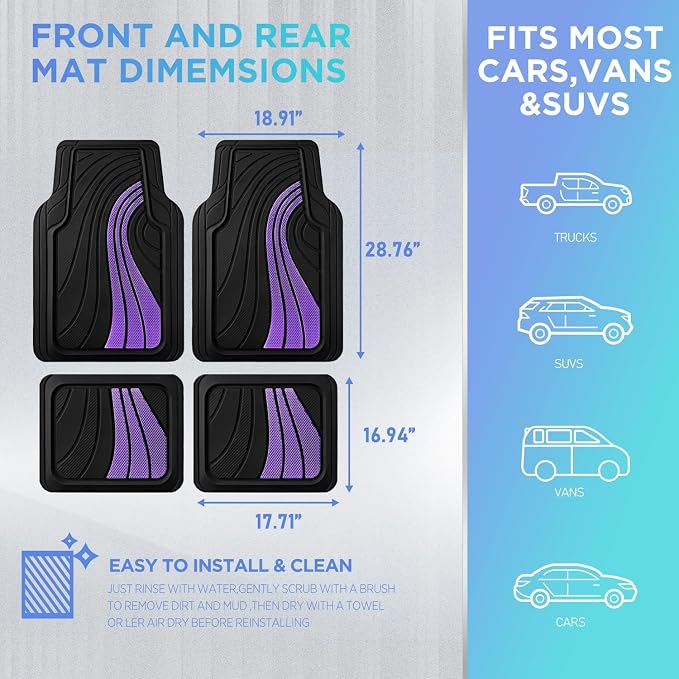 Road Comforts Car Floor Mats Full Set – Front & Rear Car Floor Mats - Image 7