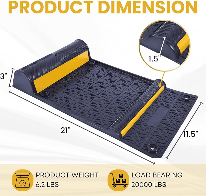 8 Pack Rubber Parking Guide Mat, Anti-Skid Garage Parking Mats, Self-Adhesive - Image 2