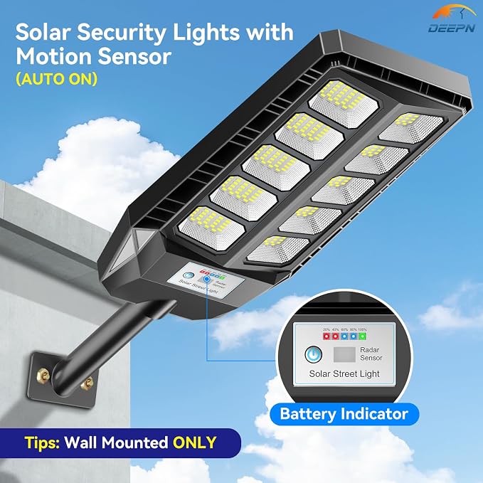 Solar Street Lights Outdoor for Outside, IP66 Waterproof Street Lights Outdoor - Image 3