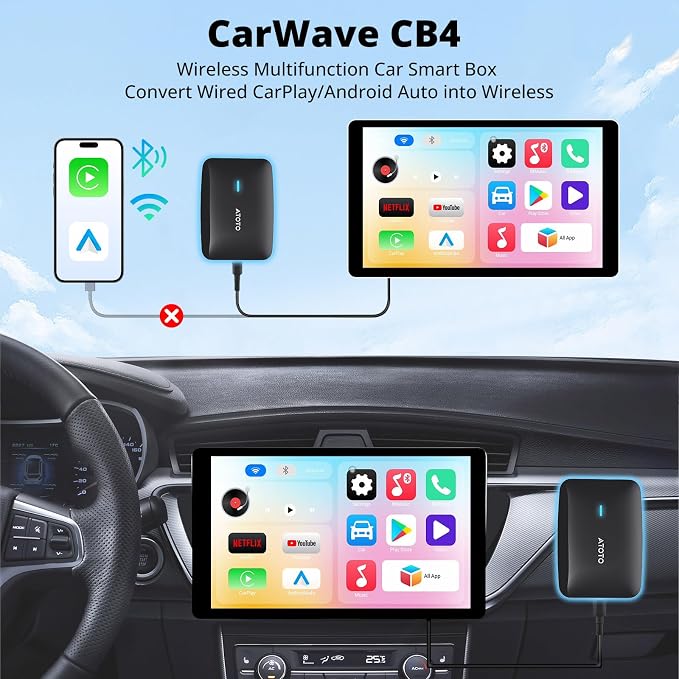 AI Box CarPlay with Bluetooth OBD2 Scnaner，2025 Upgrade Wireless CarPlay - Image 2