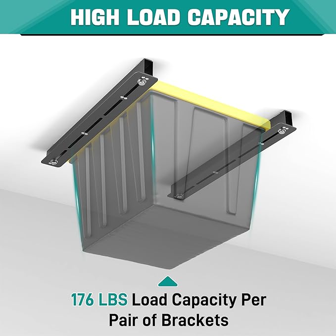 EVERHANGER Ceiling Storage Rack, Heavy Duty Overhead Garage Storage Rack - Image 3