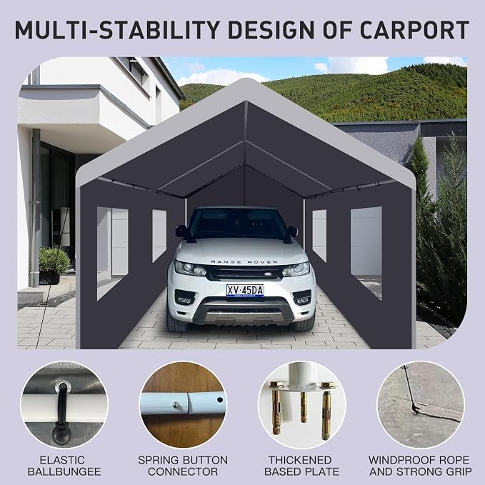 Car Canopy Portable Garage Duty Carport - Image 2