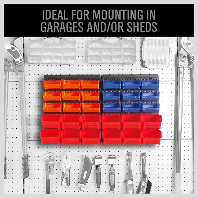 30-Bin Wall-Mounted Storage Rack System - Image 4