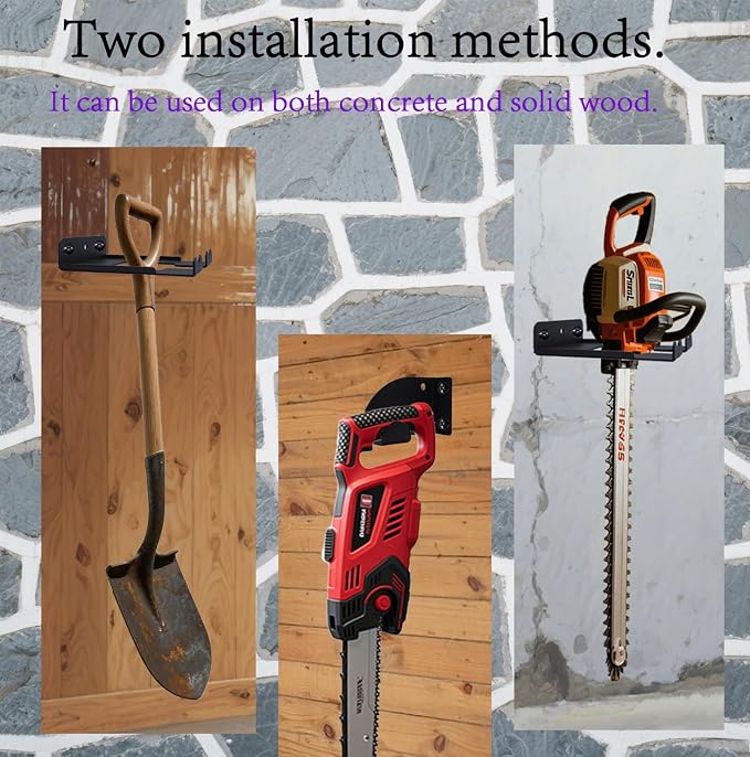 3-Screw Reinforced Weed Eater Hanger, Heavy Duty Steel String Trimmer Rack - Image 2