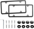 LivTee Carbon Fiber License Plate Frames, 4 Holes Stainless Steel License Plate by LivTee