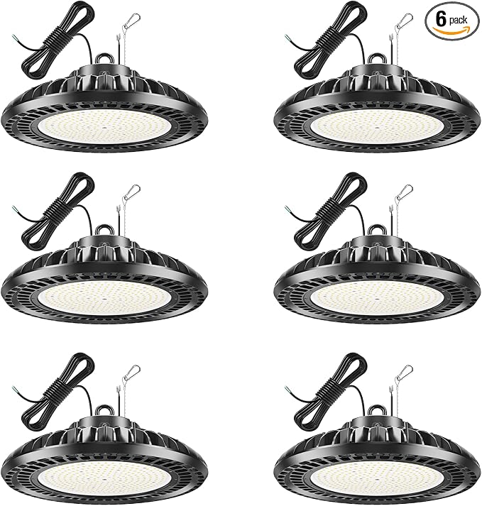 6 Pack 500W LED High Bay Light 72, 500LM DLC ETL Listed Industrial Grade UFO by YELLORE-Professionalledlightsmanufacturerspecializingincommercialandindustriallighting