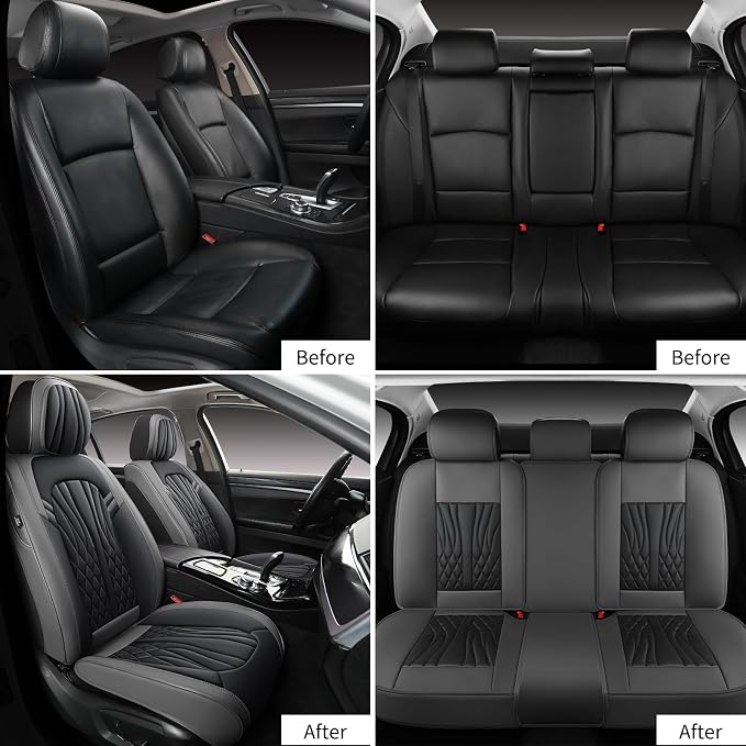 Leather Car Seat Covers, Car Seat Protector Waterproof, Seat Covers Full Set - Image 3