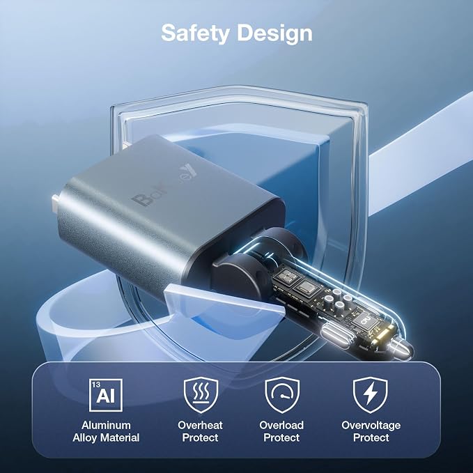 Retractable Car Charger 4 in 1, 131w Cigarette Lighter Adapter USB C, Type C - Image 5