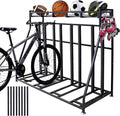 4 Bike Stand Rack with Storage – Bike Rack Floor Stand- Garage Organizer by SANHESHUN