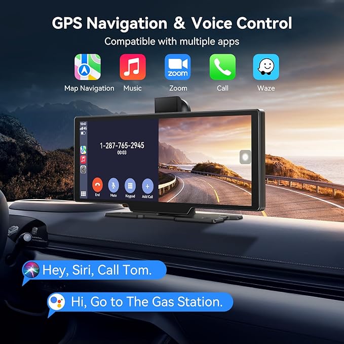 10.26" Carplay Screen for Car, Portable Car Play Screen - Image 4