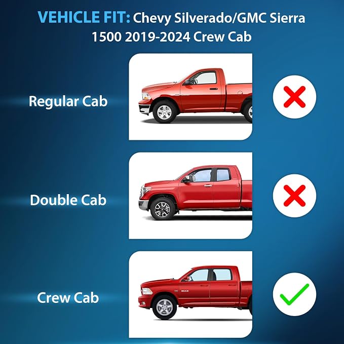 Nilight in Channel Rain Guards for Chevrolet Silverado 1500 Crew Cab/GMC Sierra - Image 6