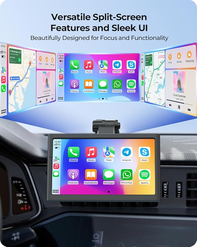 7" Wireless Portable 60FPS Car Play Screen - Image 7