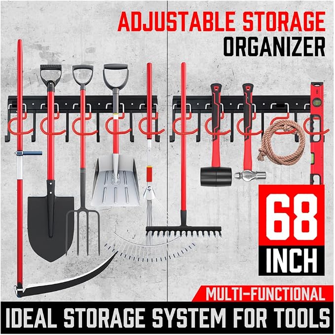 68" All Metal Garden Tool Organizer - Image 3
