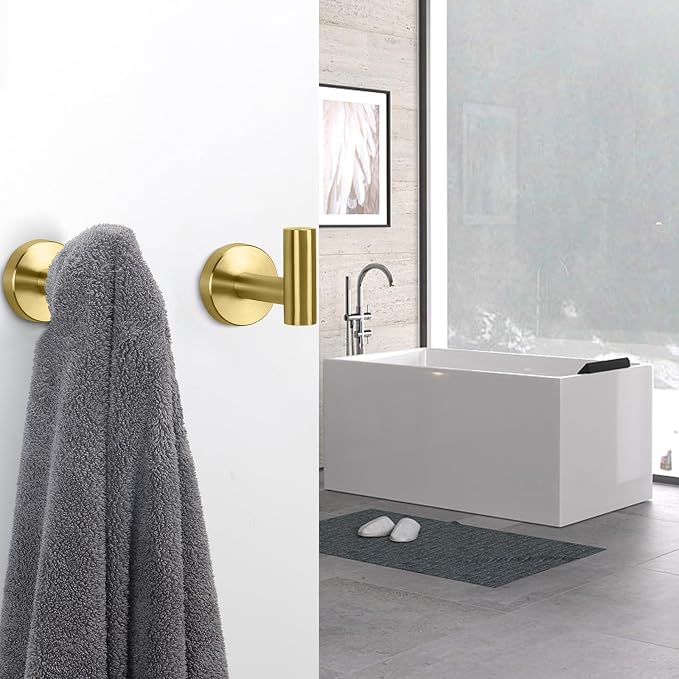NearMoon Bath Towel Hooks- SUS 304 Stainless Steel Robe Hook Holder, Heavy Duty - Image 7