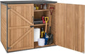 Outdoor Storage Shed with Metal Frame, Wooden Tool Cabinet by GUTINNEEN