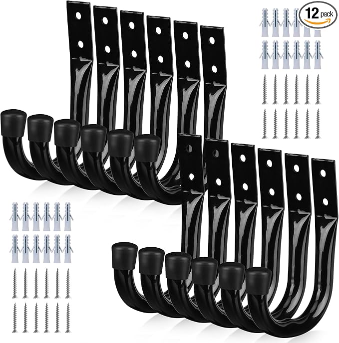 Heavy Duty Garage Storage Hooks, 12-piece Bike Hooks by SWANLAKETOOLS