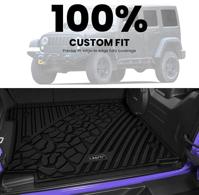 LASFIT Trunk Mat for Jeep Wrangler JL 2018-2025 4 Door Gas Type - Image 9