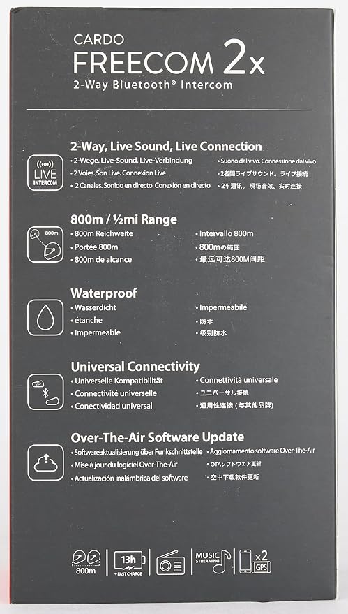 Cardo Systems FREECOM 2X Motorcycle 2-Way Helmet Bluetooth Communication System - Image 13