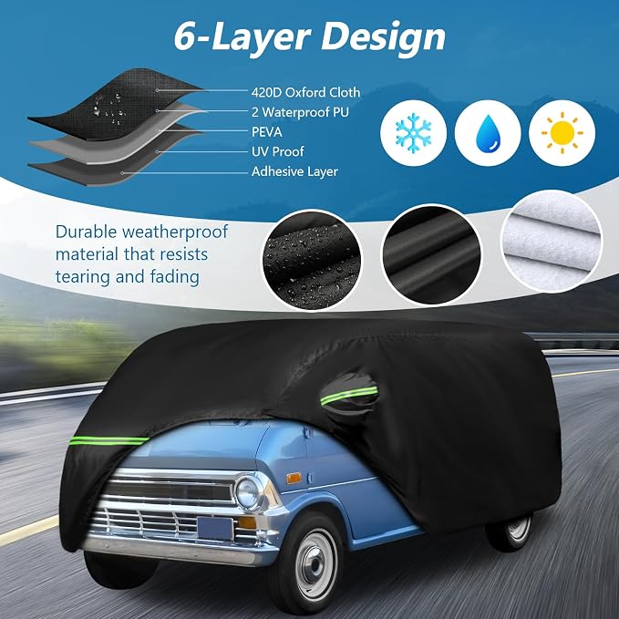 Waterproof Car Covers for 1961-1974 Falcon Club Wagon E-100, Econoline E-100 Van - Image 2