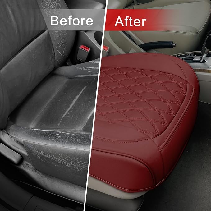 1 Pack Leather Front Car Seat Cover Bottom Car Seat, Anti-Slip and Full Wrap - Image 5