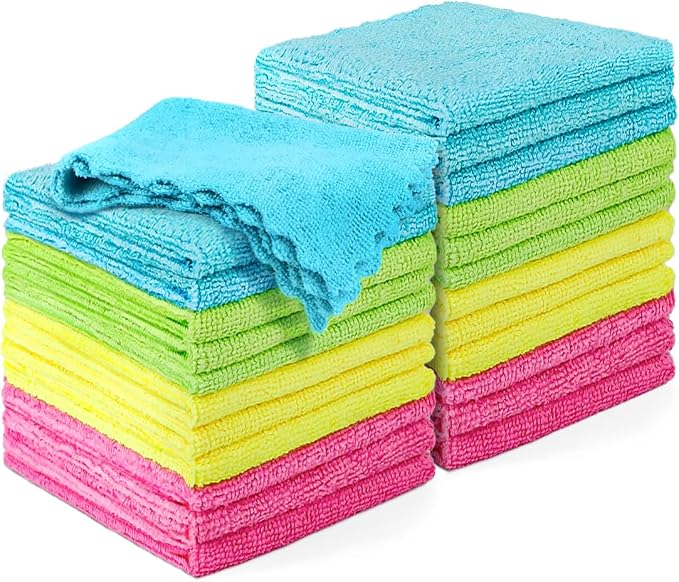 HOMEXCEL Microfiber Cleaning Cloths, 24 Pack Cleaning Rags by HOMEXCEL