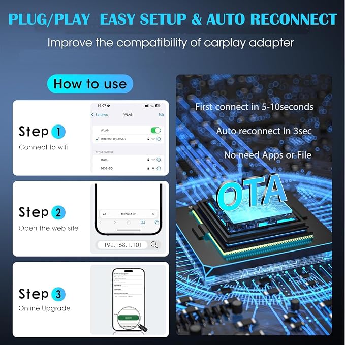 Mini Wireless Carplay Adapter for Apple iPhone, Plug and Play Easy Setup - Image 9