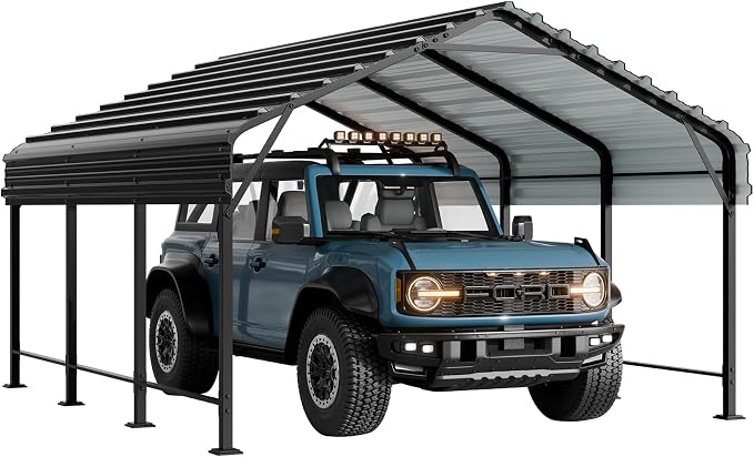 Walsunny Metal Carport 12x15 FT Heavy Duty Carport Canopy - Image 8