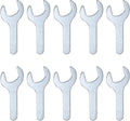 HARFINGTON 10pcs Small Wrench Open End Wrench 26x100x2.8mm Metric U-Shaped by HARFINGTON